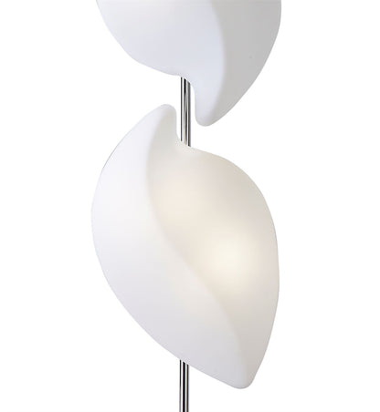 Mantra Natura Floor Lamp 4 Light E27 Indoor, Polished Chrome/Opal White
