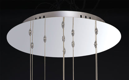Diyas Aviva 40cm  Round 10 Light 4000K LED Polished Chrome/Crystal Ceiling Pendant Light Fitting