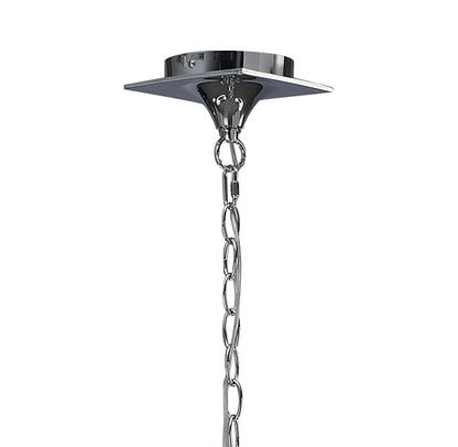 Mantra M1642 Mara Linear Pendant 2 Arm 4 Light E14, Polished Chrome with Ivory White Shades