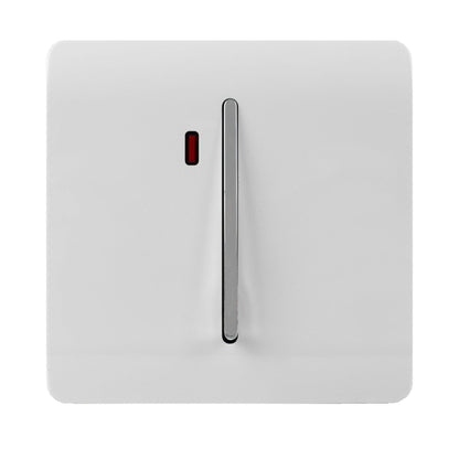 Trendi Artistic Modern Glossy 45 A  Light Switch & Neon Insert White ART-WHS2WH