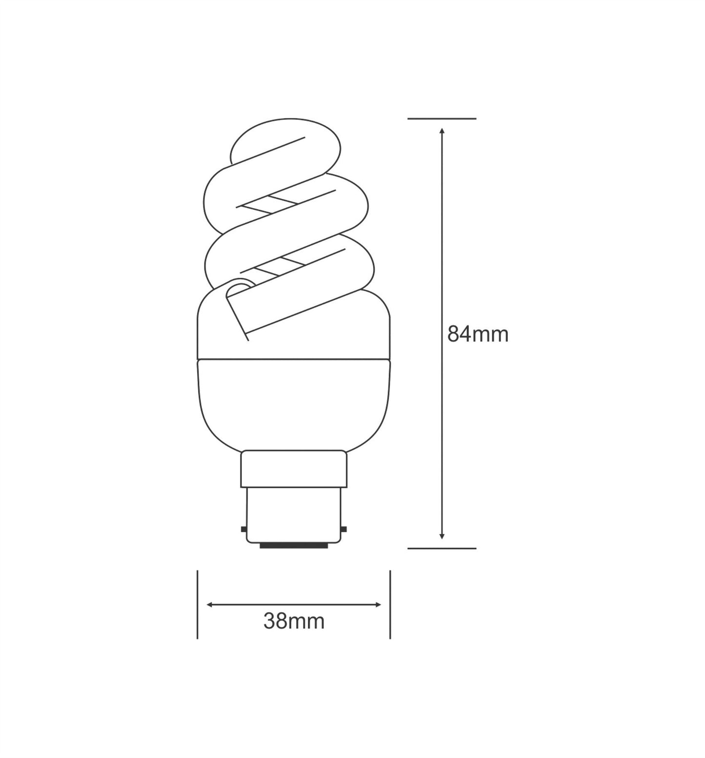 Luxram Super Mini Sup Spiral Super Mini Supreme Spiral B22 9W 2700K Compact Fluorescent Compact