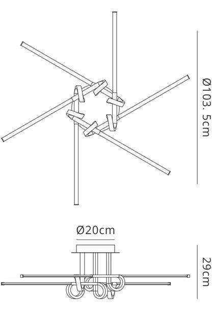 Mantra M6129 Cinto Ceiling 42W LED, 3000K, 3360lm, Antique Brass, 3yrs Warranty - M6129 Ceiling