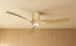 Nemo II L 1.3m 19W LED Dimmable Ceiling Light With Built-In 32W DC Fan, 3000-5000K Remote Control, 3800lm, Wood/White Ceramic, 5yrs Warranty