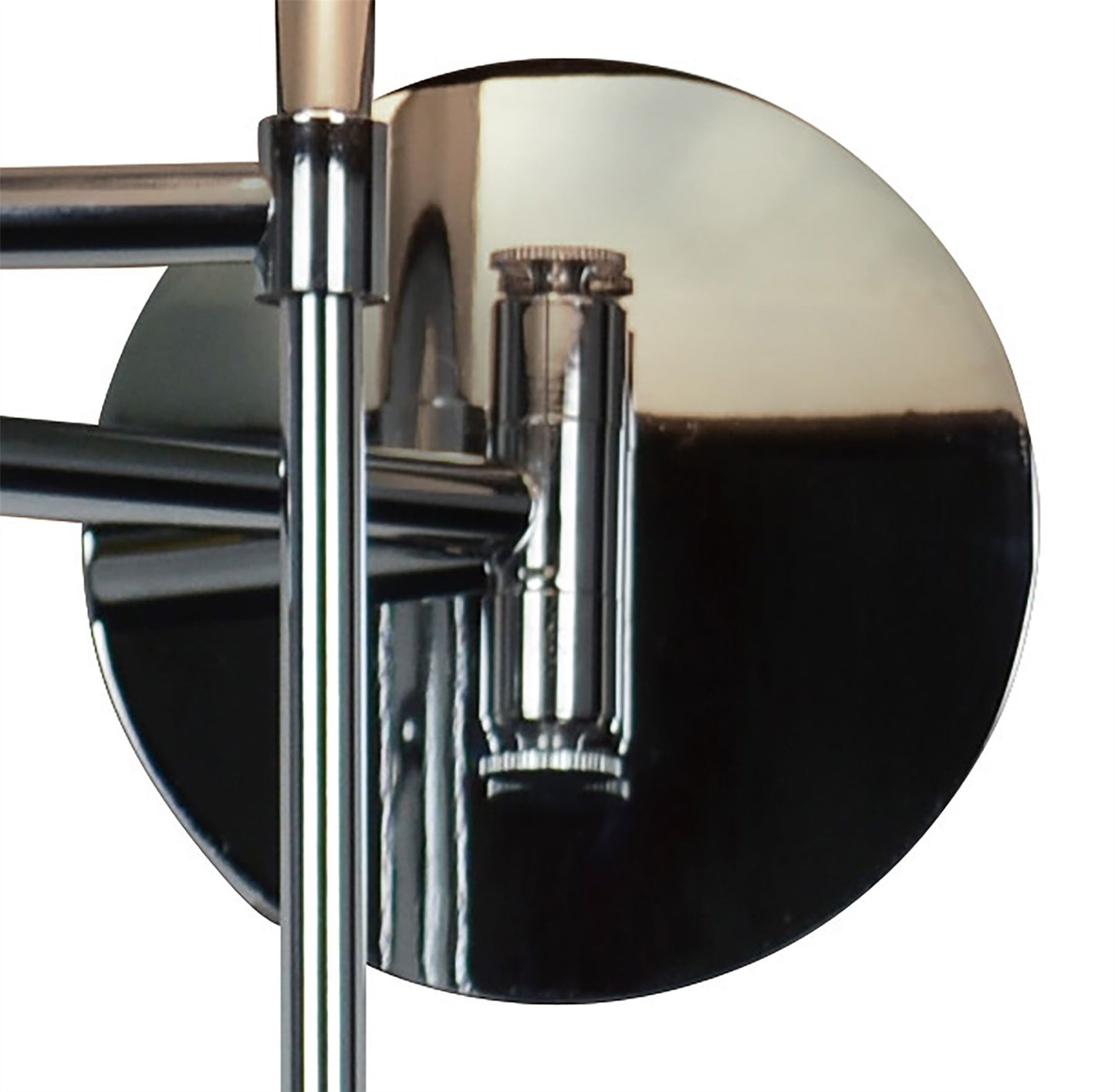 Mantra Manhattan Wall Light 1 Light E14 Swing Arm, Polished Chrome/Frosted Glass with Black Patterned Shade