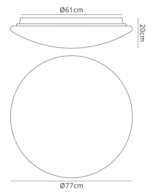 Mantra Fusion M3677 Zero Ceiling 60W LED 3000K, 4200lm, White Acrylic, 3yrs Warranty - M3677 Ceiling