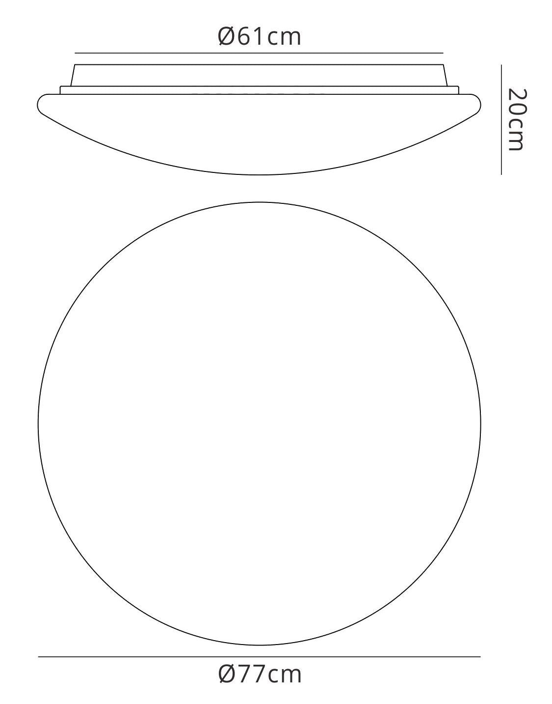 Mantra Fusion M3677 Zero Ceiling 60W LED 3000K, 4200lm, White Acrylic, 3yrs Warranty - M3677 Ceiling