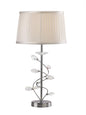 Diyas Willow Crystal Table Lamp with White Shade 1 Light E27 Polished Chrome