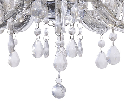 Deco Floria Chandelier with Acrylic Sconce & Acrylic Droplets 5 Light E14 Polished Chrome Finish