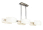 Mantra Lupa Rectangular Telescopic Pendant Bar 6 Light G9, Polished Chrome/Frosted White Glass