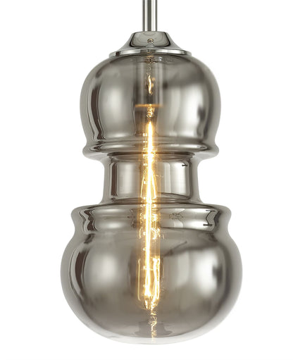 Mantra Sonata Pendant 22cm Round, 1 x E27, Polished Chrome/Graphite