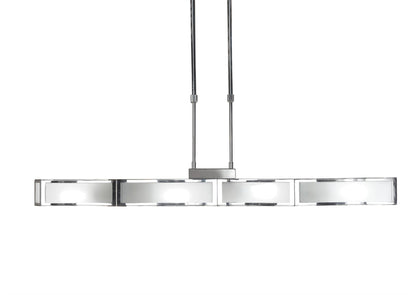 Mantra M0397 Duna E27 Linear Pendant 4 Light E27 Bar, Polished Chrome, White Acrylic