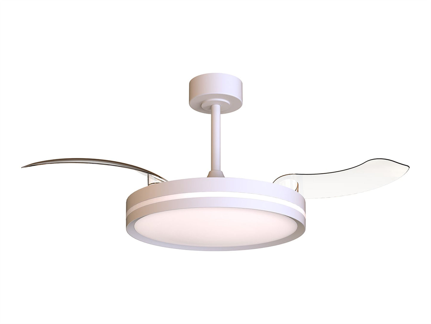 Villena M 49cm 36W LED Dimmable Ceiling Light With Built-In 28W DC Fan, 3000-5000K Remote Control, 5710lm, White, 5yrs Warranty