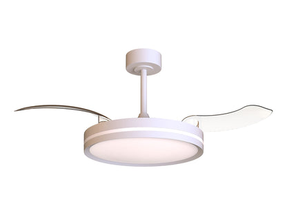 Villena M 49cm 36W LED Dimmable Ceiling Light With Built-In 28W DC Fan, 3000-5000K Remote Control, 5710lm, White, 5yrs Warranty