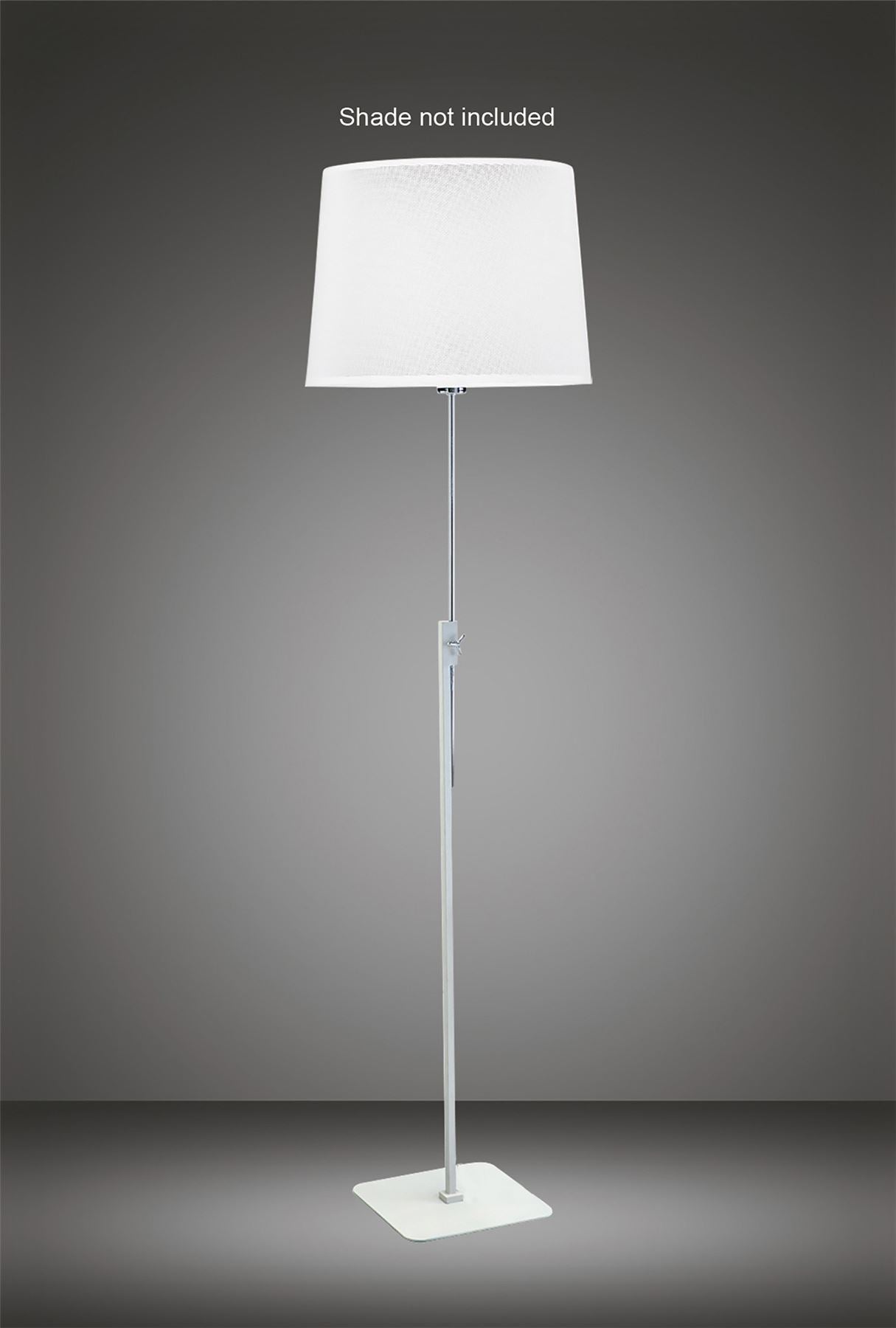 Mantra Habana Floor Lamp Telescopic 1 Light WITHOUT SHADE E27, Matt White/Polished Chrome
