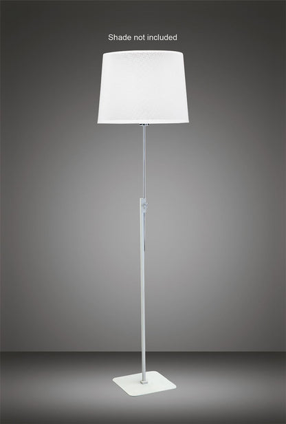 Mantra Habana Floor Lamp Telescopic 1 Light WITHOUT SHADE E27, Matt White/Polished Chrome