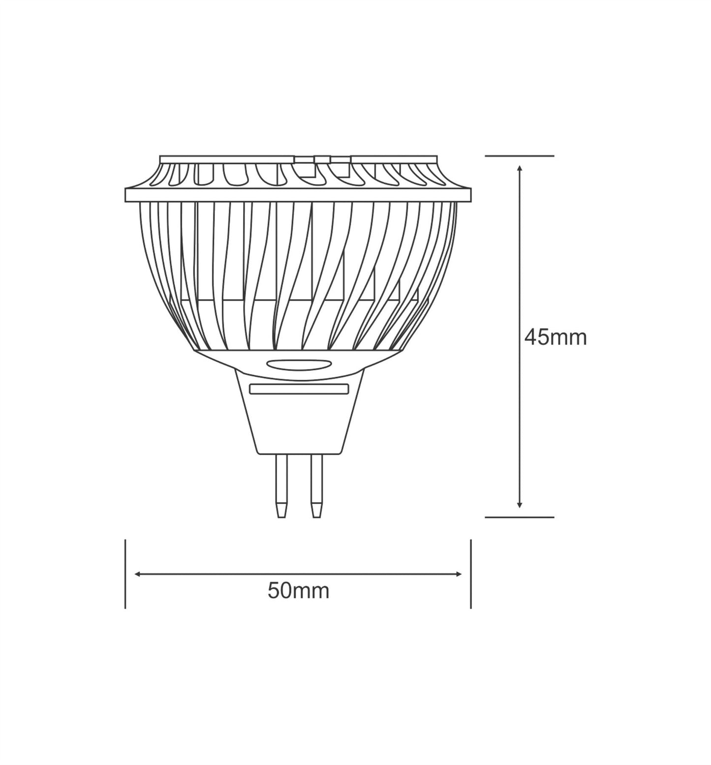 Luxram MegaLED MR16 12V 6.5W Warm White 3000K 60° 410lm (White) LED