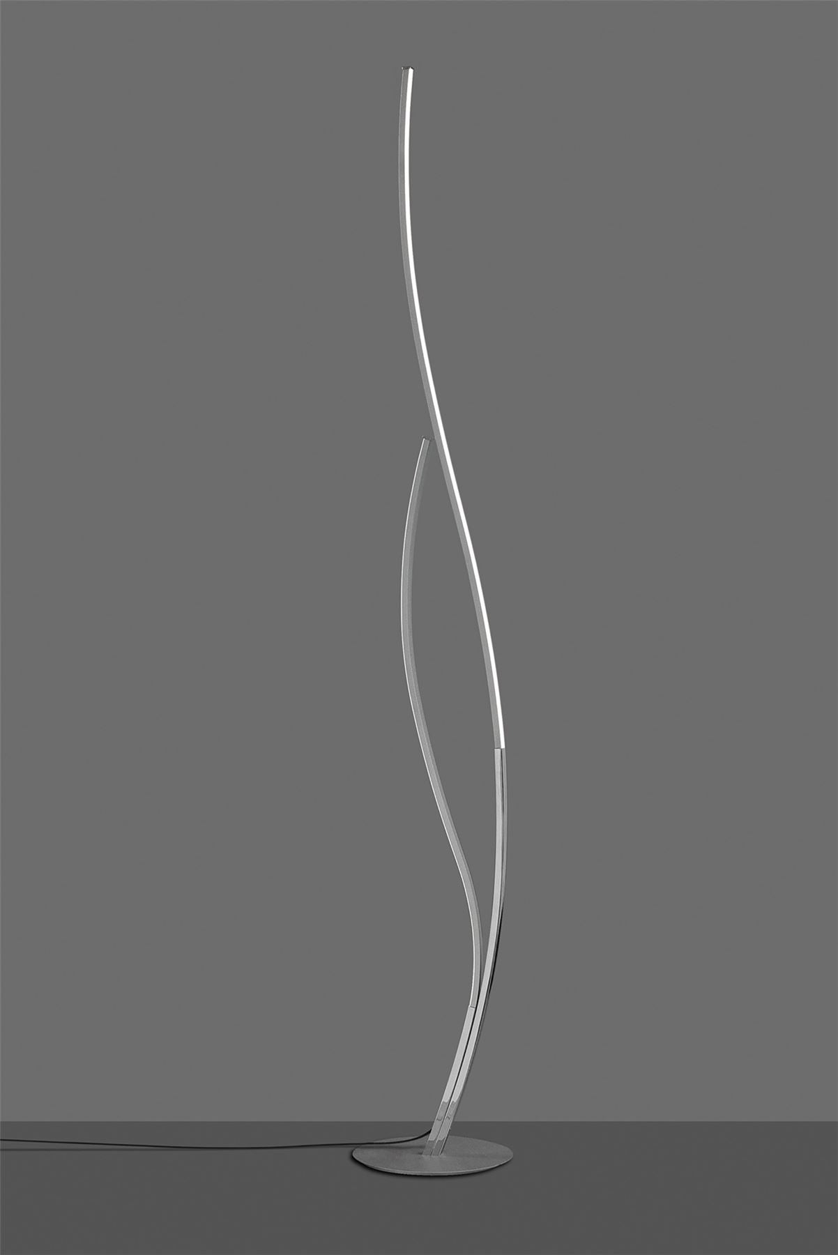 Mantra M6108 Corinto Floor Lamp 174cm, 30W LED, 3000K, 2400lm Dimmable, Silver Chrome, 3yrs Warranty