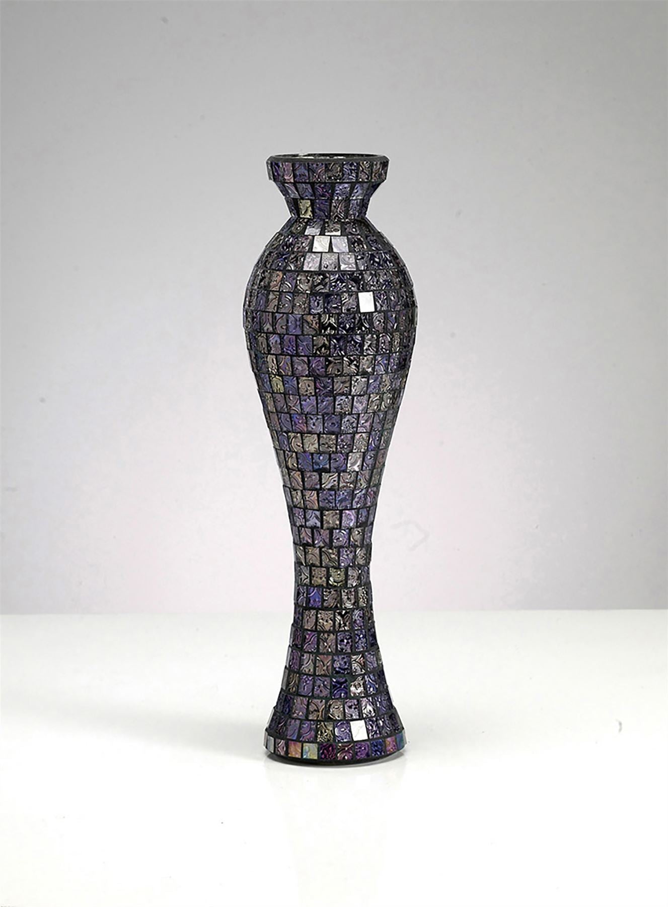 Diyas Home (DH) Carissa Mosaic Vase Medium Purple/Multi-Colour Mosaic