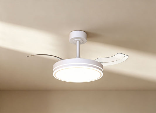 Luna 42cm 30W LED Dimmable Ceiling Light With Built-In 24W DC Fan, 3000-5000K Remote Control, 4845lm, White, 5yrs Warranty