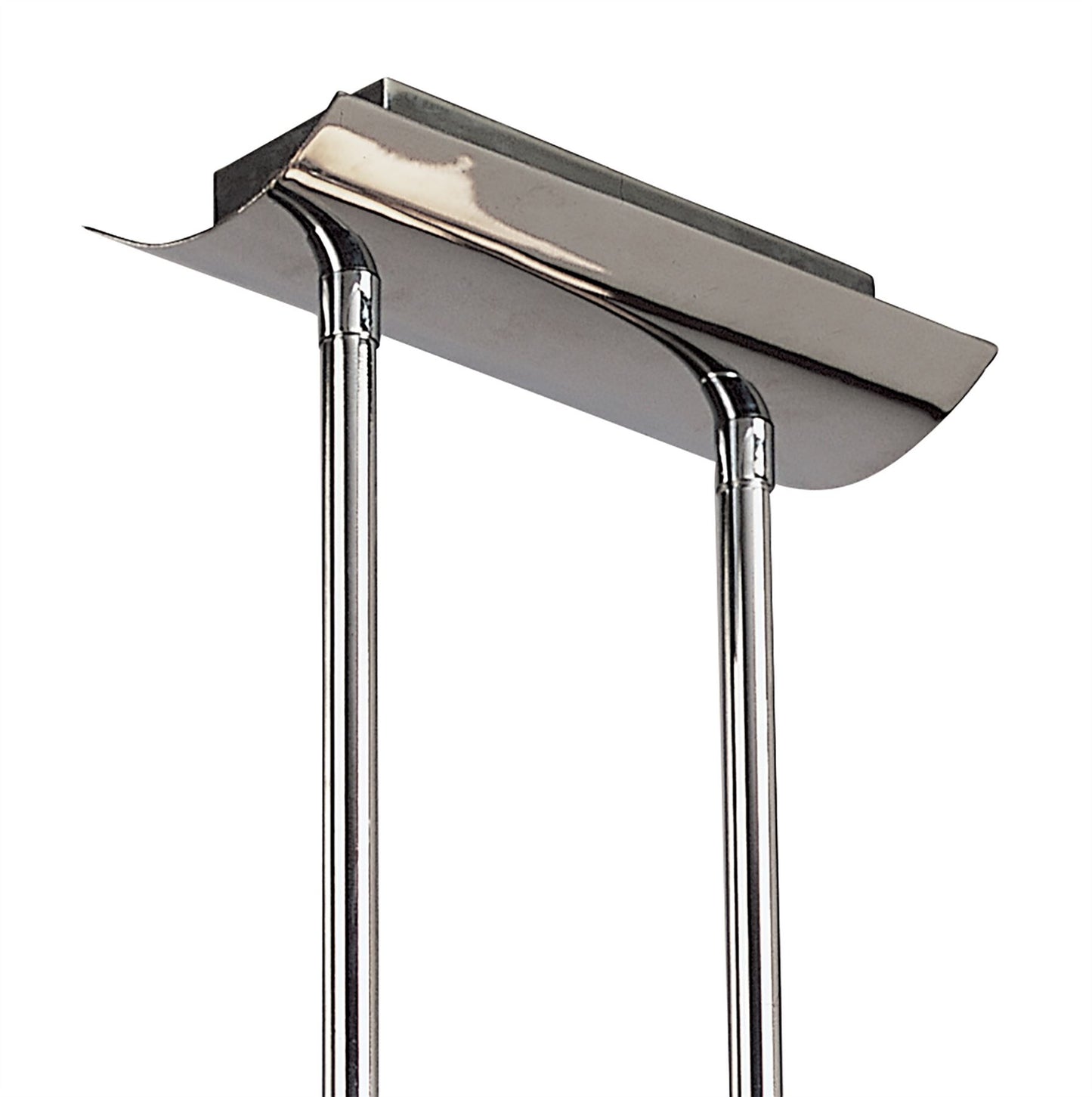 Mantra Lupa Rectangular Telescopic Pendant Bar 6 Light G9, Polished Chrome/Frosted White Glass