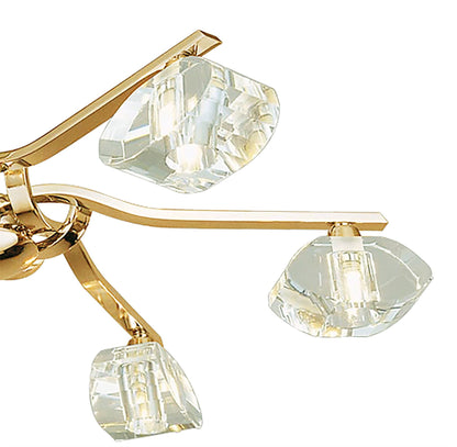 Mantra Alfa 63cm Telescopic Convertible To Semi Flush 6 Light G9, French Gold