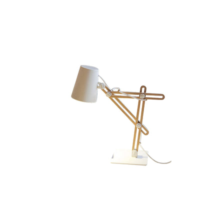 Mantra M3615 Looker Table Lamp 1 Light E27, Matt White/Beech