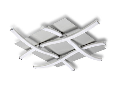 Mantra M4999 Nur Square Ceiling 34W LED 3000K, 2600lm, Dimmable Silver/Frosted Acrylic/Polished Chrome, 3yrs Warranty - M4999 Ceiling