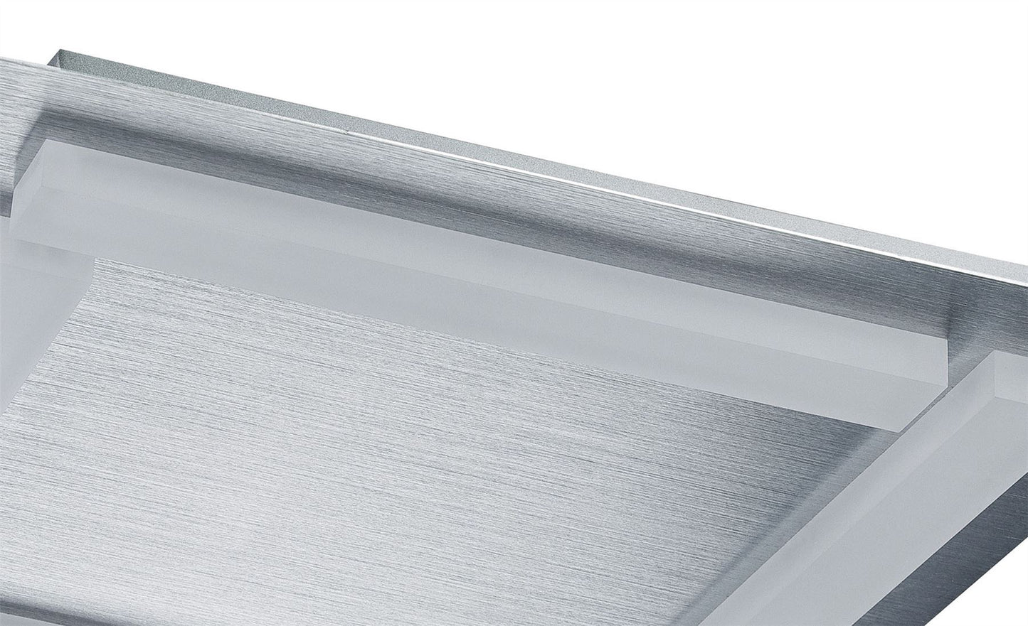 Mantra Fusion Verona Square Ceiling 4 Light 20W LED 3000K, 1800lm, Satin Aluminium/Frosted Acrylic, 3yrs Warranty
