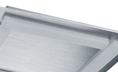 Mantra Fusion Verona Square Ceiling 4 Light 20W LED 3000K, 1800lm, Satin Aluminium/Frosted Acrylic, 3yrs Warranty