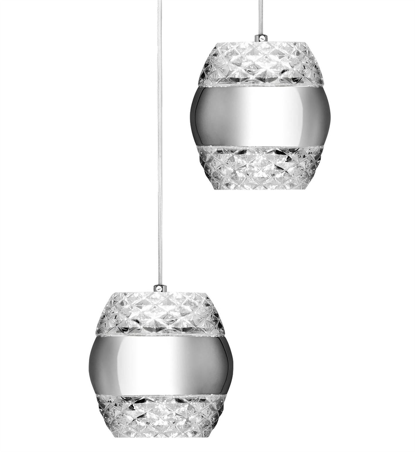 Mantra M5169 Khalifa Pendant 5 X 6W LED 3000K Line Polished Chrome/Glass, 5400lm,, 3yrs Warranty