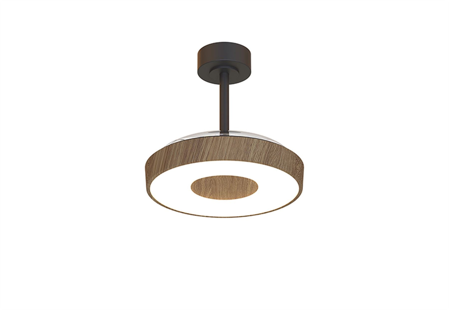 Coin Fan Mini Smart 40cm 36W LED Dimmable Ceiling With Built-In 25W DC Fan, 3000-5000K Remote, APP, Alexa & Google Voice Control, 5710lm, Walnut/Black