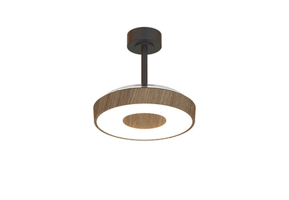 Coin Fan Mini Smart 40cm 36W LED Dimmable Ceiling With Built-In 25W DC Fan, 3000-5000K Remote, APP, Alexa & Google Voice Control, 5710lm, Walnut/Black