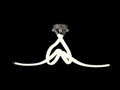 Mantra Armonia Semi Flush Bow, Dimmable, 50W LED, 3000K, 3750lm, Titanium, Frosted Acrylic, 3yrs Warranty Ceiling