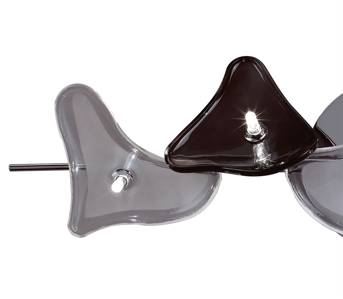 Mantra Otto Ceiling/Wall 5 Light G4 Bar, Polished Chrome/Frosted Glass/Black Glass, NOT LED/CFL Compatible