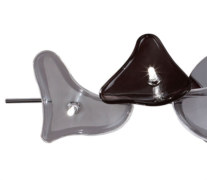 Mantra Otto Ceiling/Wall 5 Light G4 Bar, Polished Chrome/Frosted Glass/Black Glass, NOT LED/CFL Compatible