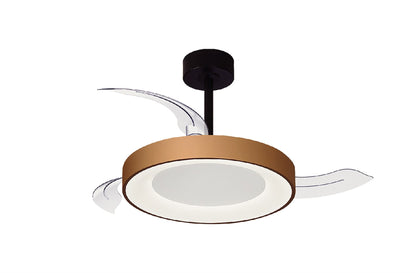 Niseko Fan S 40cm 45W LED Dimmable Ceiling Light With Built-In 25W DC Fan, 2700-5000K Remote Control, 5000lm, Gold/Black, 5yrs Warranty