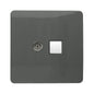 Trendi Artistic Modern Glossy Tactile TV Co-axial Socket + Telephone Socket Charcoal