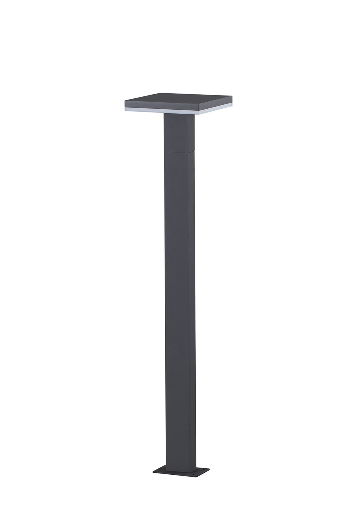 Mantra Fusion Tignes Pillar Lamp, 10W LED, 3000K, 700lm, IP54, Anthracite, 3yrs Warranty
