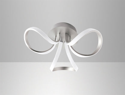 Mantra M4994 Knot Dimmable Ceiling 48cm Round 36W LED 3 Looped Arms 3000K, Silver/Frosted Acrylic - M4994 Ceiling
