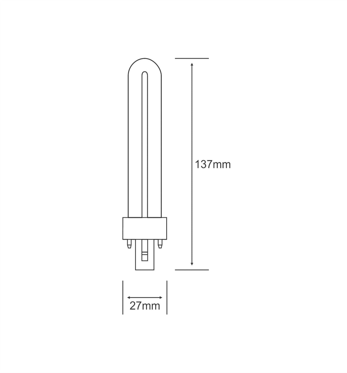 Luxram Bona-S Pro G23 2-Pin 7W Natural White 4000K Fluorescent Fluorescent