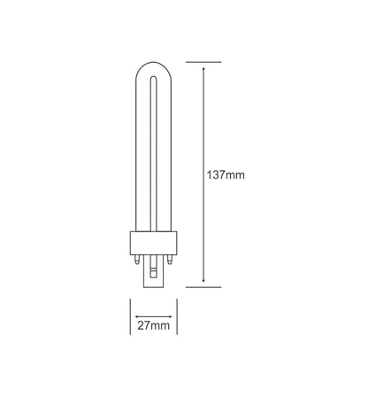 Luxram Bona-S Pro G23 2-Pin 7W Natural White 4000K Fluorescent Fluorescent