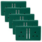 Trendi 2 Gang Artistic Modern Glossy 13 Amp Switched Tactile Plug Socket Dark Green (5 Pack)