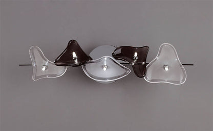 Mantra Otto Ceiling/Wall 5 Light G4 Bar, Polished Chrome/Frosted Glass/Black Glass, NOT LED/CFL Compatible