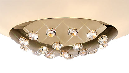 Diyas Amada 45cm  6 Light G9, French Gold/Opal White Glass Ceiling Pendant Light Fitting