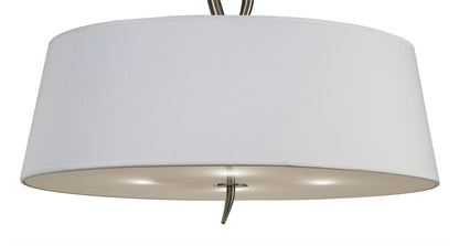 Mantra Ninette 60cm Semi Flush 4 Light E27, Antique Brass with Ivory White Shade