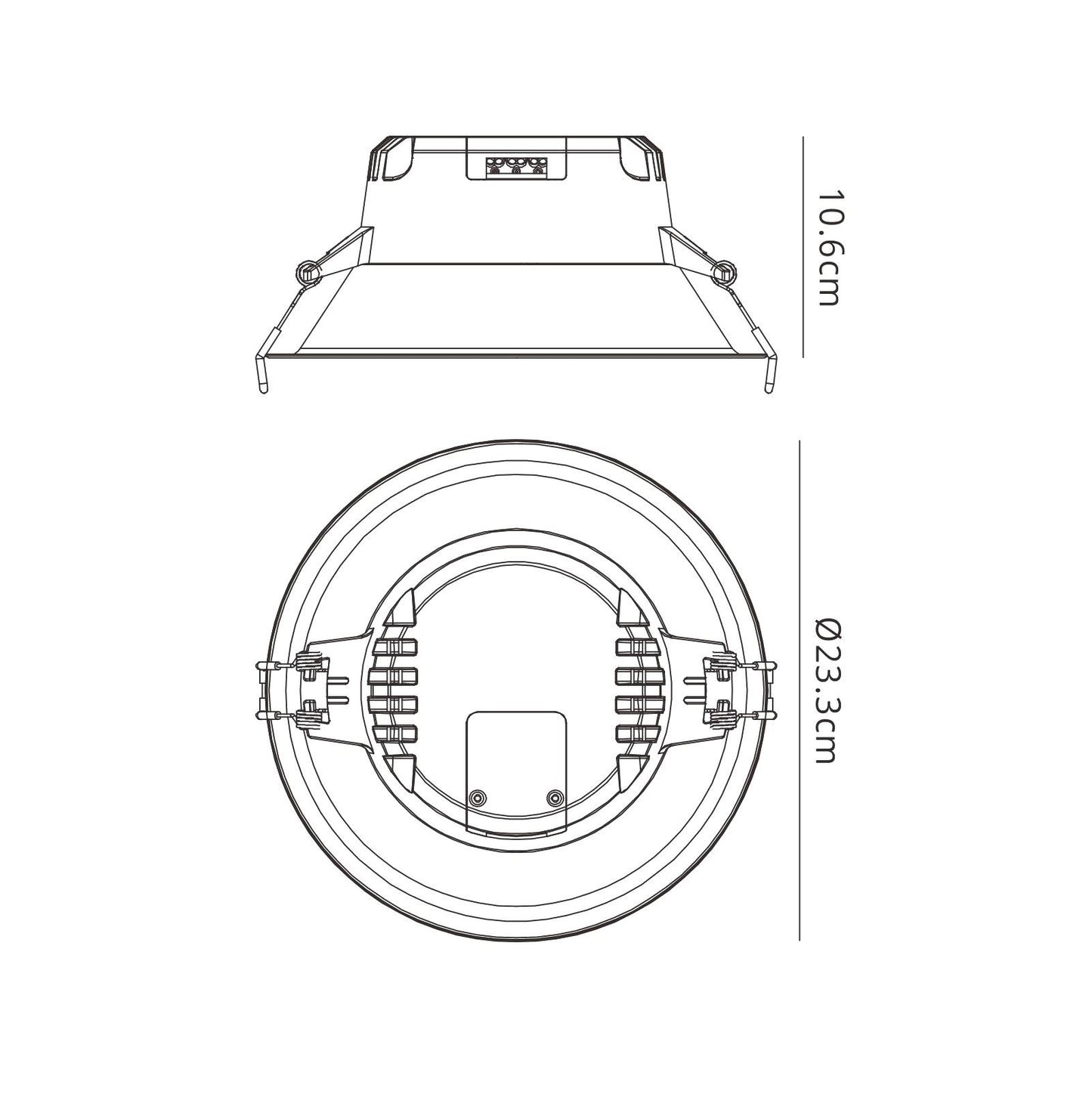 Mantra Fusion Fusion M6395 Medano Round 23.3cm, LED Downlight, 21W, 3000K, 1900lm, White, Cut Out 206mm, 3yrs Warranty