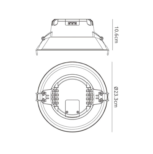Mantra Fusion Fusion M6395 Medano Round 23.3cm, LED Downlight, 21W, 3000K, 1900lm, White, Cut Out 206mm, 3yrs Warranty