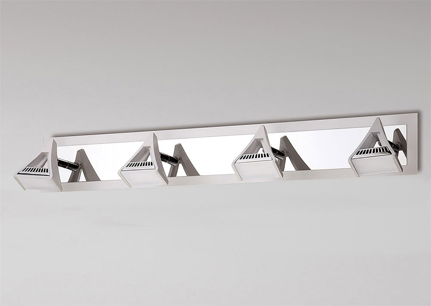 Mantra Fusion Filippo Linear Spot Light 4 Light LED 20W 3000K, 1750lm, Matt White/Polished Chrome, 3yrs Warranty