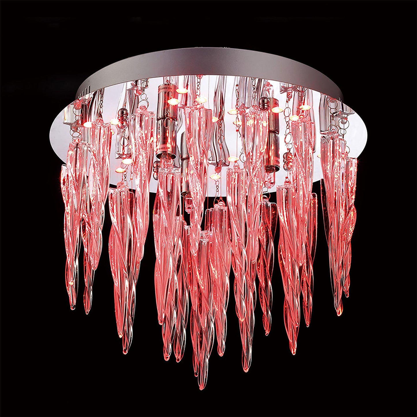 Diyas Tropez 30cm  3 Light G9 with RGB LEDs and Remote Control Polished Chrome/Glass Ceiling Light Fitting