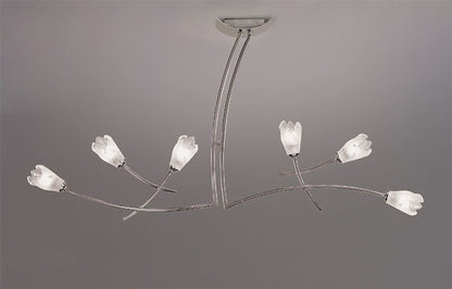 Mantra Pietra Linear Pendant 2 Arm 6 Light G9, Polished Chrome
